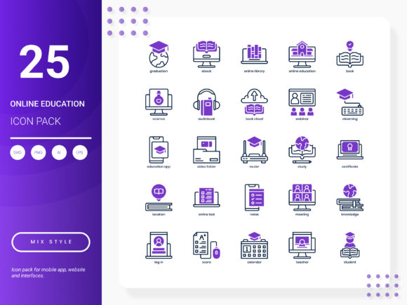 Online Education Icon Pack: A Comprehensive Design Solution