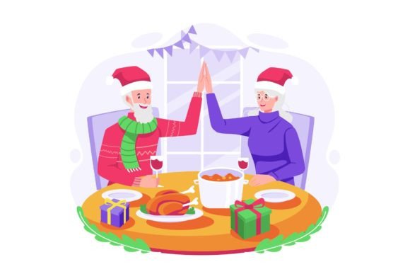 Perfecting Your Christmas Dinner Party with a Charming Illustration