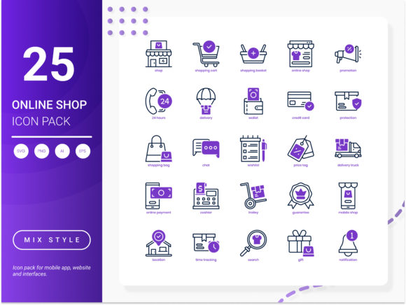 Stylish Icons for Your Online Shop