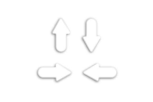 White 3D Arrows for Charts and Infographics