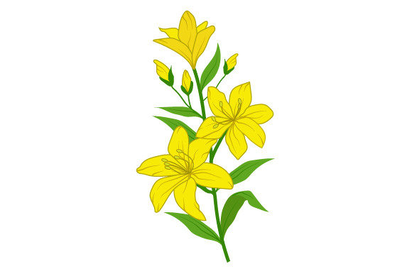 Yellow Flower Illustration: A Versatile Design Asset